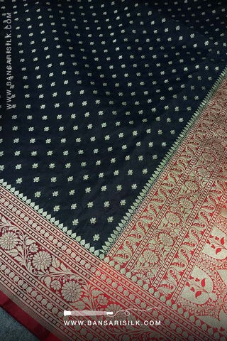 Black And Red Banarasi Saree design for Wedding and parties at best price guaranteed