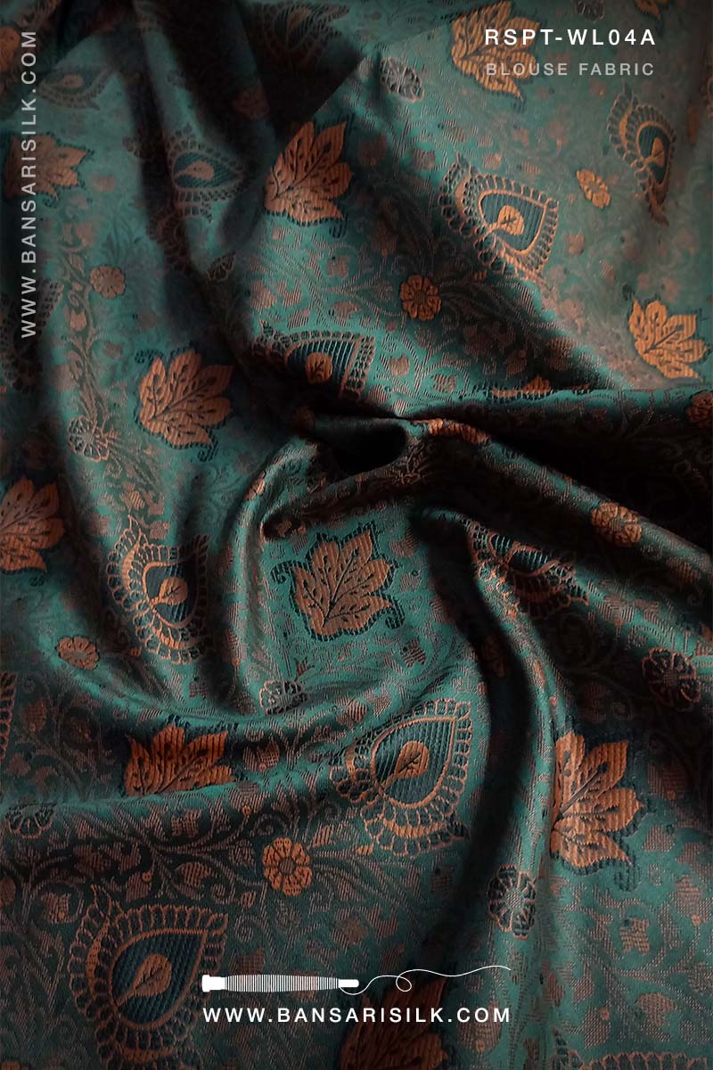 Bottle green and cream Banarasi Resham silk saree soft and lightweight for office and events 