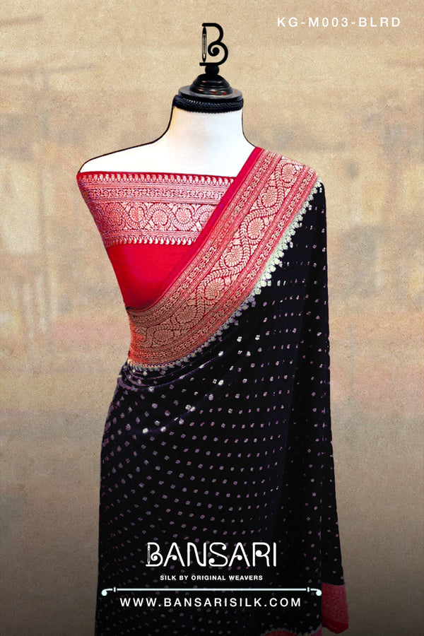 Georgette Saree, Red Saree, Black Party Wear Saree, Wedding Saree, Banarasi Saree, Khaddi, Handloom Saree, Manufacturer