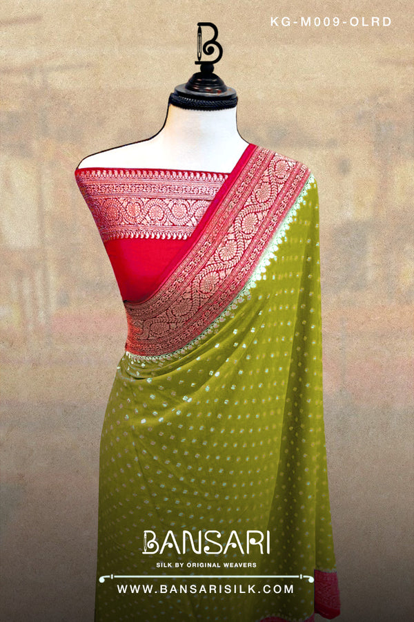 Red Saree, Olive Green Saree, Georgette Saree, Khaddi Saree, Banarasi Saree, Bansari silk saree manufacturer