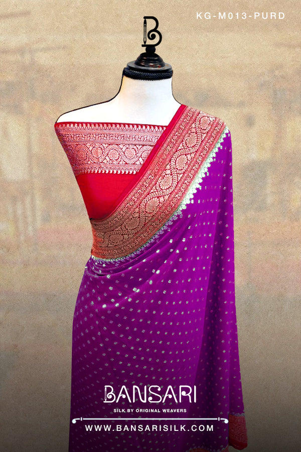 Georgette Saree, Red Saree, Purple Saree, Bridal Saree, Wedding Saree, Banarasi Saree, Khaddi, Handloom Saree, Manufacturer