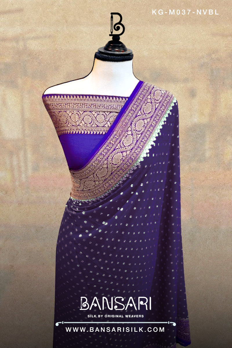 Georgette Saree, Navy Blue Saree, Blue Saree, Wedding Saree, Banarasi Saree, Khaddi, Handloom Saree, Manufacturer