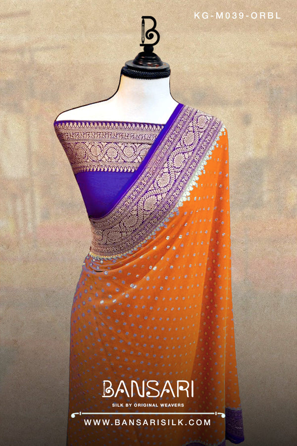 Georgette Saree, Orange Saree, Blue Saree, Wedding Saree, Banarasi Saree, Khaddi, Handloom Saree, Manufacturer