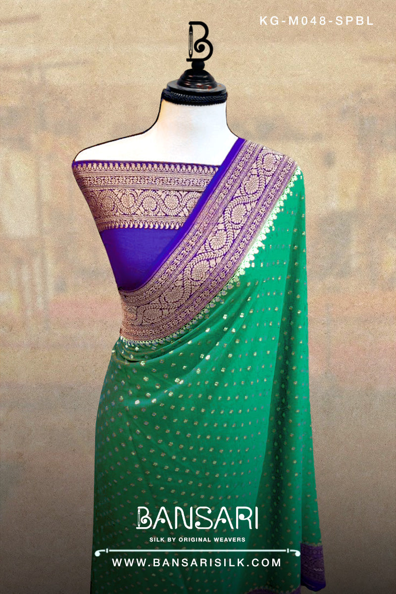 Georgette Saree, Green Saree, Sapphire, Blue Saree, Wedding Saree, Banarasi Saree, Khaddi, Handloom Saree, Manufacturer