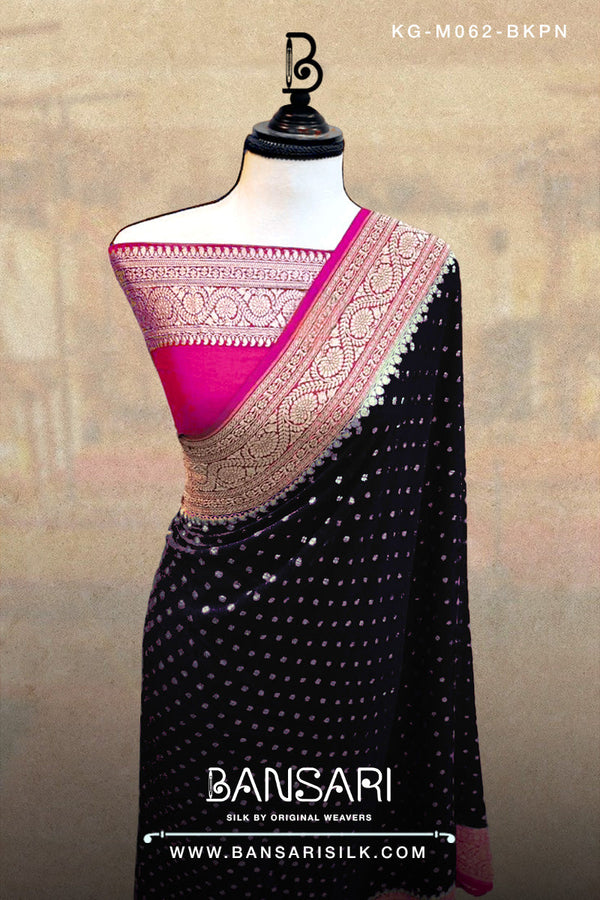 Georgette Saree, Black Saree, Pink Saree, Wedding Saree, Banarasi Saree, Khaddi, Sexy Saree Design, Saree Manufacturer