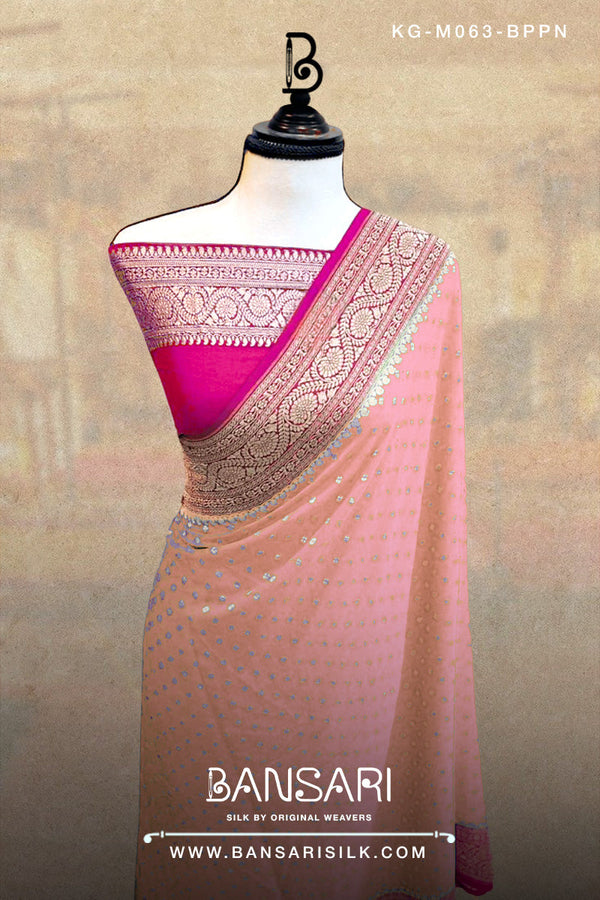 Georgette Saree, Pink Saree, Pink Saree, Baby Pink, Wedding Saree, Banarasi Saree, Khaddi, Handloom Saree, Manufacturer