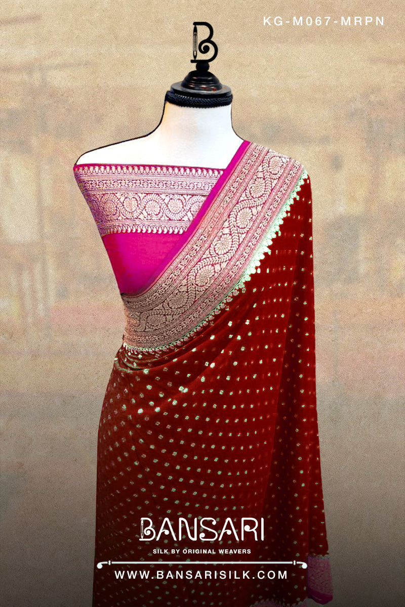 Georgette Saree, Maroon Saree, Pink Saree, Wedding Saree, Banarasi Saree, Khaddi, Handloom Saree, Manufacturer