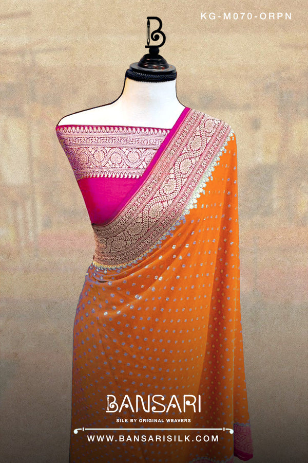 Georgette Saree, Orange Saree, Pink Saree, Wedding Saree, Banarasi Saree, Khaddi, Handloom Saree, Manufacturer