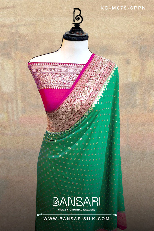 Georgette Saree, Green Saree, Sapphire, Pink Saree, Wedding Saree, Banarasi Saree, Khaddi, Handloom Saree, Manufacturer