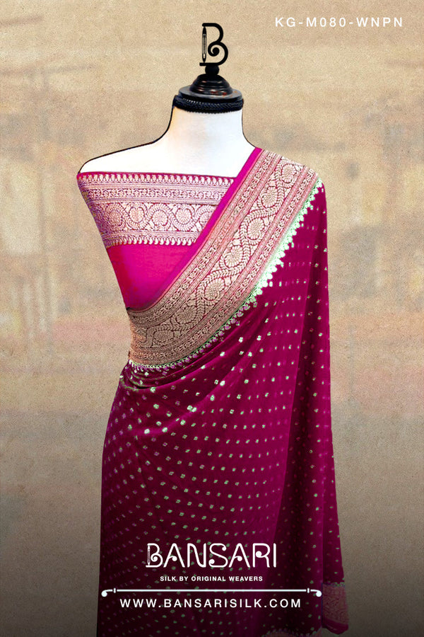 Georgette Saree, Wine Saree, Pink Saree, Wedding Saree, Banarasi Saree, Khaddi, Handloom Saree, Manufacturer