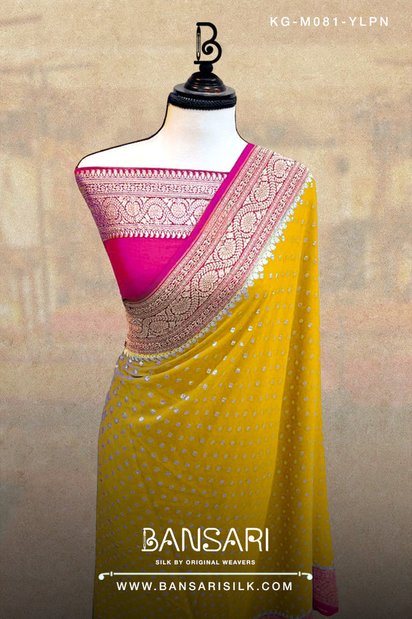 Georgette Saree, Yellow Saree, Pink Saree, Wedding Saree, Banarasi Saree, Khaddi, Handloom Saree, Manufacturer