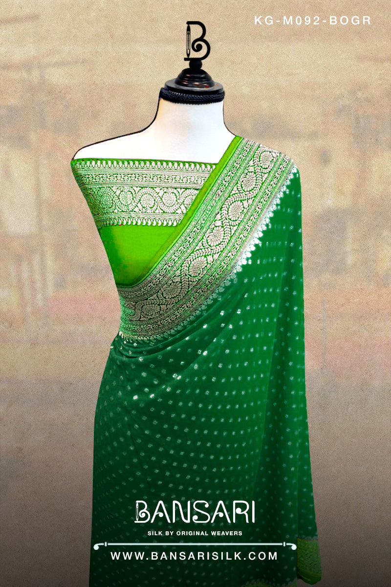 Georgette Saree, Bottle Green Saree, Green Saree, Wedding Saree, Banarasi Saree, Khaddi, Handloom Saree, Manufacturer