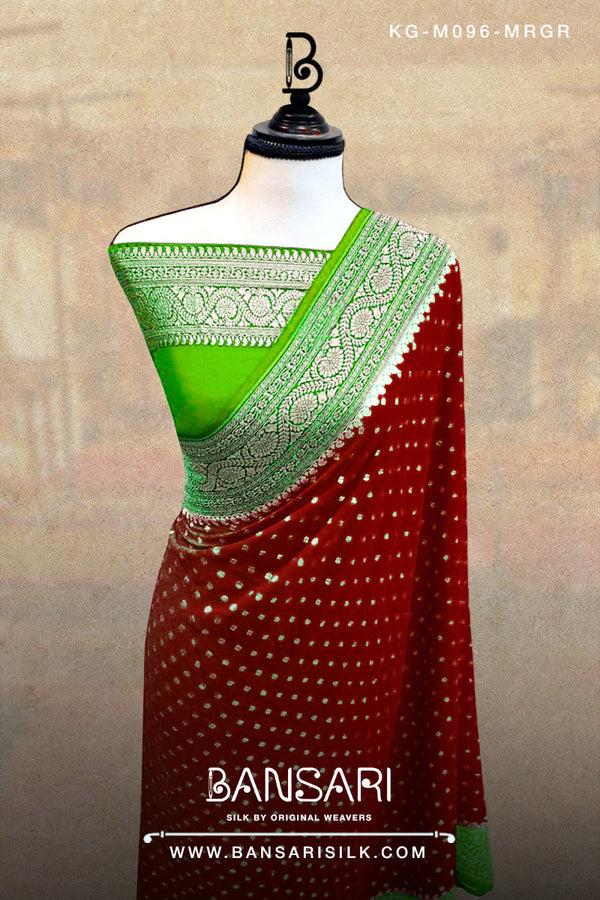 Georgette Saree, Maroon Saree, Green Saree, Wedding Saree, Banarasi Saree, Khaddi, Handloom Saree, Manufacturer