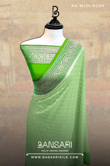 Georgette Saree, Pista Green Saree, Green Saree, Wedding Saree, Banarasi Saree, Khaddi, Handloom Saree, Manufacturer