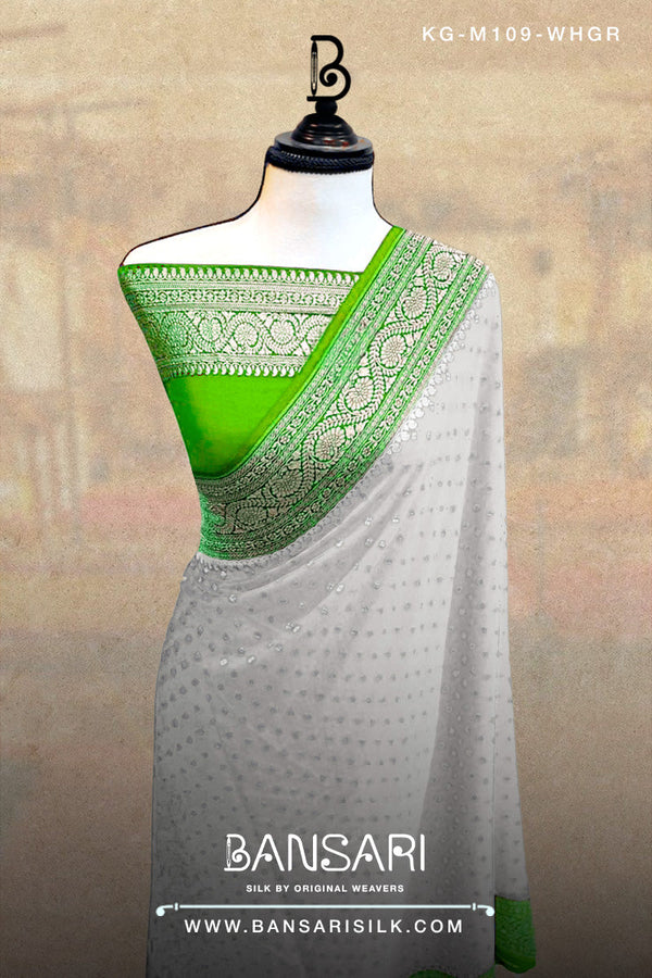 Georgette Saree, White Saree, Green Saree, Wedding Saree, Banarasi Saree, Khaddi, Handloom Saree, Manufacturer