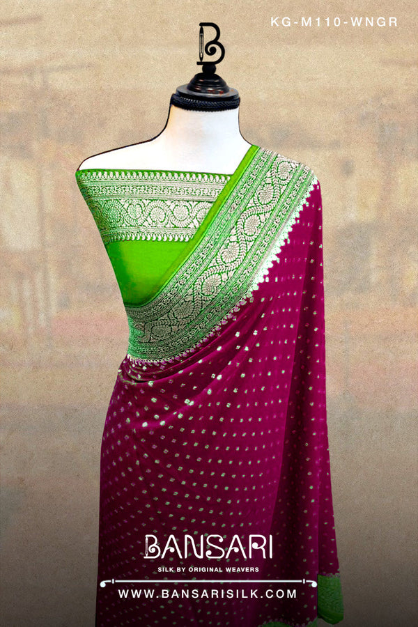 Georgette Saree, Wine Saree, Green Saree, Wedding Saree, Banarasi Saree, Khaddi, Handloom Saree, Manufacturer