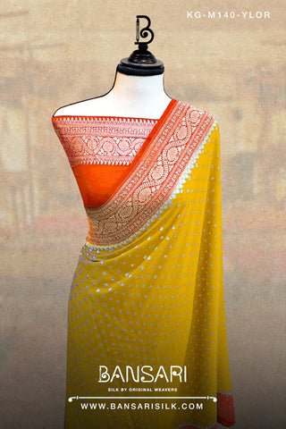 Georgette Saree, Yellow Saree, Orange Saree, Wedding Saree, Banarasi Saree, Khaddi, Handloom Saree, Manufacturer