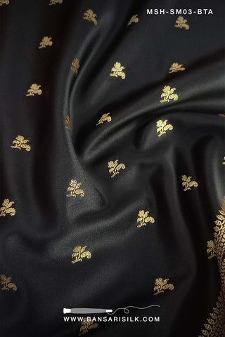 Black Saree, Mashru Silk, Mashru Saree, Mashru Banarasi Saree, Banarasi Mashru Silk Saree, Banarasi Saree Manufacturer