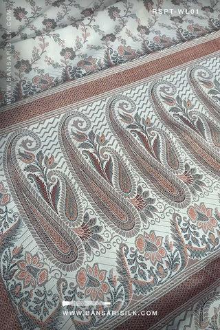 Off White Resham Banarasi Silk Saree for offie and daily wear under 2000