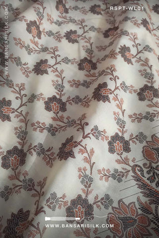 Off White Resham Banarasi Silk Saree for offie and daily wear under 2000