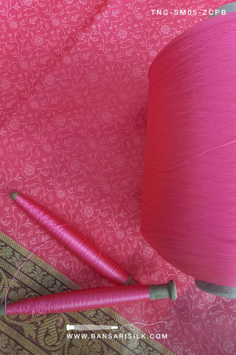 It is a pink and green Banarasi Silk Saree woven in Tanchoi design, best for Indian weddings by bansarisilk.com