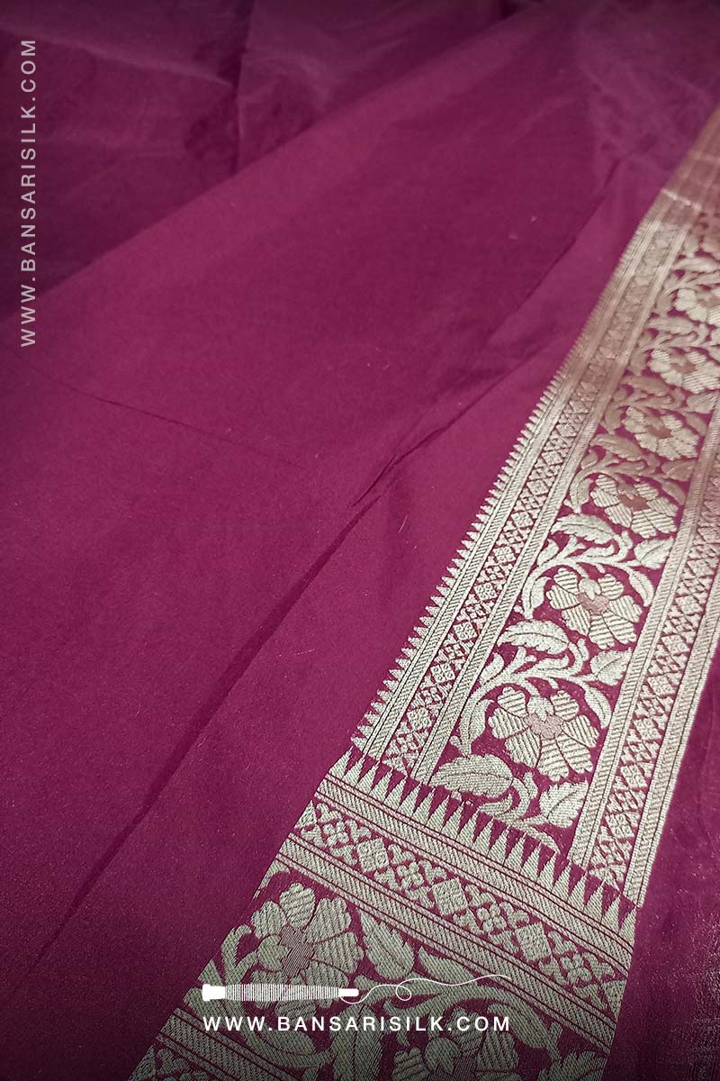 Red Wine Banarasi Saree Design For Wedding And Bollywood Events
