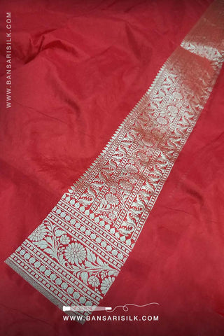 Sea Green - Red Banarasi Saree Design For Wedding And Bollywood Event