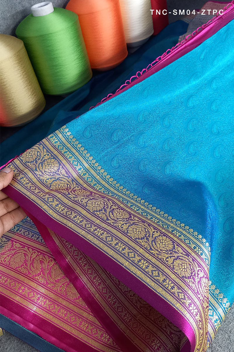 Blue Banarasi Saree, Tanchoi Saree, Best Wedding Saree, Saree For Diwali, Pure Banarasi Saree, Blue Saree, Saree Mnaufacturer, Saree Weaver, BansariSilk