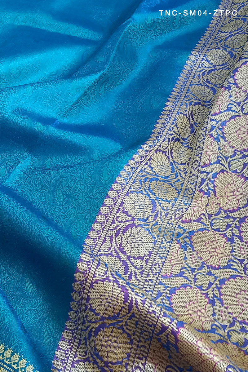 Blue Banarasi Saree With Resham Tanchoi Work