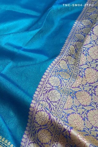 Blue Banarasi Saree With Resham Tanchoi Work