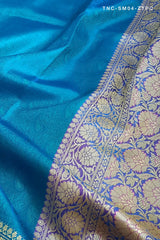 Blue Banarasi Saree With Resham Tanchoi Work