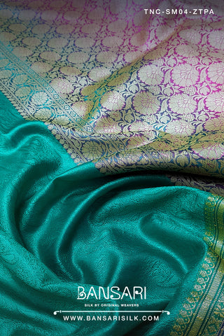 Green Saree, Green Banarasi Saree, Tanchoi Saree, Green Silk Saree, Green Saree for wedding, magenta Banarasi saree, Sea Green Saree 