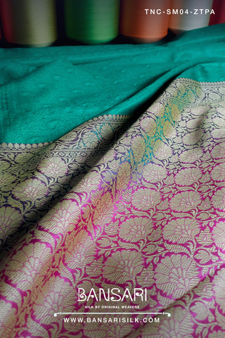 Green Saree, Green Banarasi Saree, Tanchoi Saree, Green Silk Saree, Green Saree for wedding, magenta Banarasi saree, Sea Green Saree 